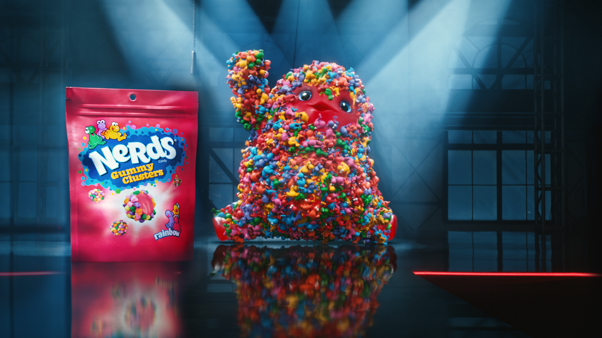 Nerds Gummy Cluster bag and character